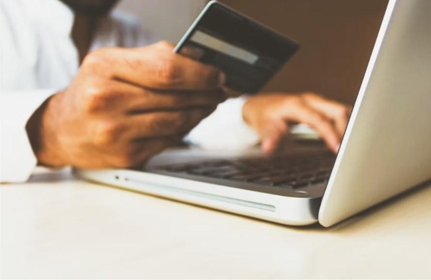 Online checkout on a laptop